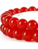 Calcedonia. RED. 04 milímetros diámetro. 1 mm perforación. 90 uds hilo aprox. 1 hilo.