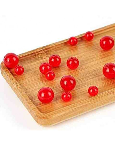 Calcedonia. RED. 08 milímetros diámetro. 1 mm perforación. 45 uds hilo aprox. 1 hilo.