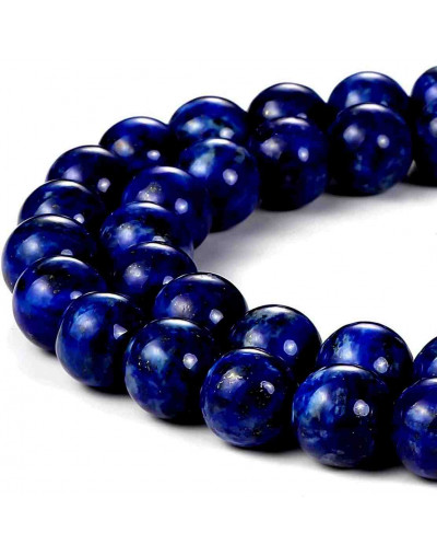 Lapislazuli. Sintético. 08 milímetros diámetro. 1 mm perforación. 45 uds hilo aprox. 1 hilo.