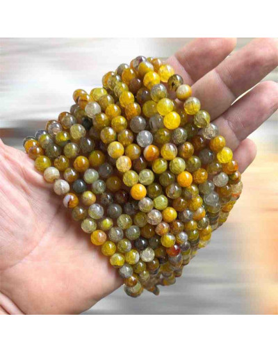 Agata Popcorn. BROWN. 04 milímetros diámetro. 1 mm perforación. 90 uds hilo aprox. 1 hilo.