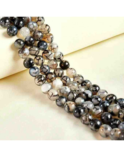 Agata Popcorn. GREY. 06 milímetros diámetro. 1 mm perforación. 60 uds hilo aprox. 1 hilo.