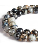 Agata Popcorn. GREY. 08 milímetros diámetro. 1 mm perforación. 45 uds hilo aprox. 1 hilo.