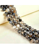 Agata Popcorn. GREY. 08 milímetros diámetro. 1 mm perforación. 45 uds hilo aprox. 1 hilo.