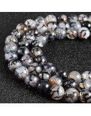 Agata Popcorn. GREY. 08 milímetros diámetro. 1 mm perforación. 45 uds hilo aprox. 1 hilo.