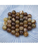 Agata Banded. BROWN. 04 milímetros diámetro. 1 mm perforación. 90 uds hilo aprox. 1 hilo.