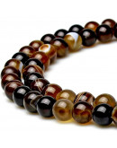 Agata Banded. BROWN. 10 milímetros diámetro. 1 mm perforación. 35 uds hilo aprox. 1 hilo.