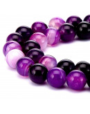 Agata Banded. PURPLE. 10 milímetros diámetro. 1 mm perforación. 35 uds hilo aprox. 1 hilo.