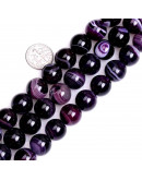 Agata Banded. PURPLE. 10 milímetros diámetro. 1 mm perforación. 35 uds hilo aprox. 1 hilo.