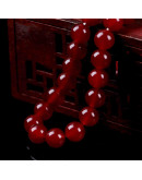 Calcedonia. DARK RED. 04 milímetros diámetro. 1 mm perforación. 90 uds hilo aprox. 1 hilo.