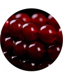 Calcedonia. DARK RED. 04 milímetros diámetro. 1 mm perforación. 90 uds hilo aprox. 1 hilo.