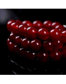 Calcedonia. DARK RED. 08 milímetros diámetro. 1 mm perforación. 45 uds hilo aprox. 1 hilo.