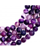 Agata Banded. PURPLE FROST. 04 milímetros diámetro. 1 mm perforación. 90 uds hilo aprox. 1 hilo.