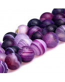 Agata Banded. PURPLE FROST. 06 milímetros diámetro. 1 mm perforación. 60 uds hilo aprox. 1 hilo.