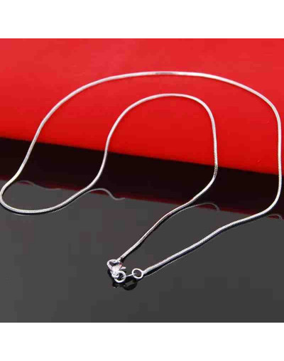 Acero inoxidable. Baño Plata S925. SNAKE Chain. Con cierre. 45 cm largo. 1 unidad.