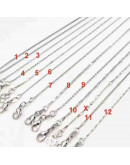 Acero inoxidable. Baño Plata S925. SNAKE Chain. Con cierre. 45 cm largo. 1 unidad.