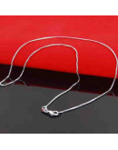 Acero inoxidable. Baño Plata S925. BOX Chain. Con cierre. 45 cm largo. 1 unidad.