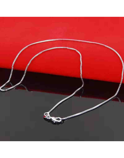 Acero inoxidable. Baño Plata S925. BOX Chain. Con cierre. 45 cm largo. 1 unidad.