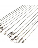 Acero inoxidable. Baño Plata S925. BOX Chain. Con cierre. 45 cm largo. 1 unidad.