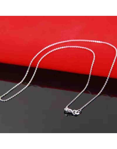 Acero inoxidable. Baño Plata S925. -O- Chain. Con cierre. 45 cm largo. 1 unidad.