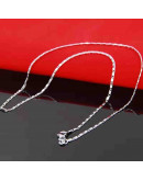 Acero inoxidable. Baño Plata S925. TILES Chain. Con cierre. 45 cm largo. 1 unidad.