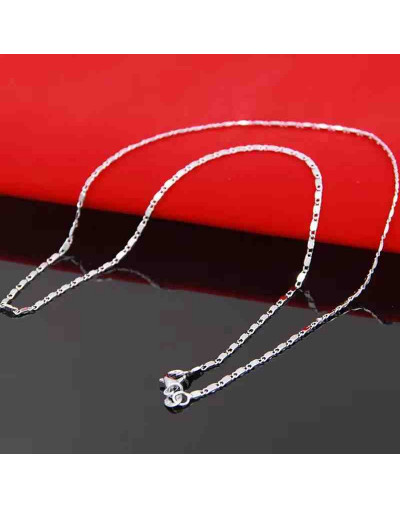 Acero inoxidable. Baño Plata S925. TILES Chain. Con cierre. 45 cm largo. 1 unidad.