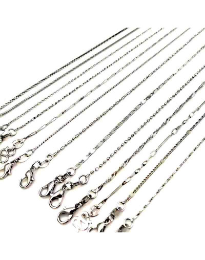 Acero inoxidable. Baño Plata S925. BAIL Chain. Con cierre. 45 cm largo. 1 unidad.