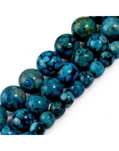 Turquesa sintética. Xinjiang DARK BLUE. 04 mm diámetro. 0,8 mm perforación. 90 uds hilo aprox.