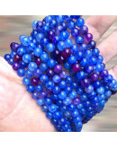 Agata Popcorn. BLUE. 08 milímetros diámetro. 1 mm perforación. 45 uds hilo aprox. 1 hilo.