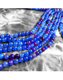 Agata Popcorn. BLUE. 08 milímetros diámetro. 1 mm perforación. 45 uds hilo aprox. 1 hilo.