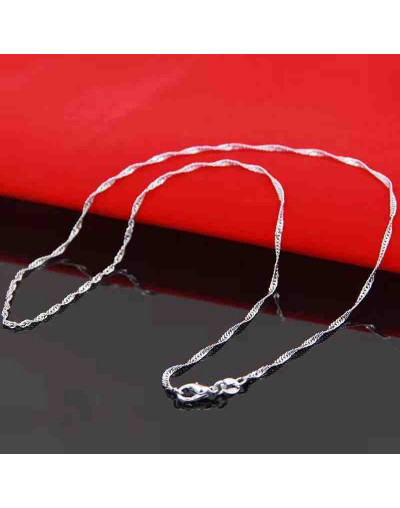 Acero inoxidable. Baño Plata S925. WATER WAVE Chain. Con cierre. 45 cm largo. 1 unidad.