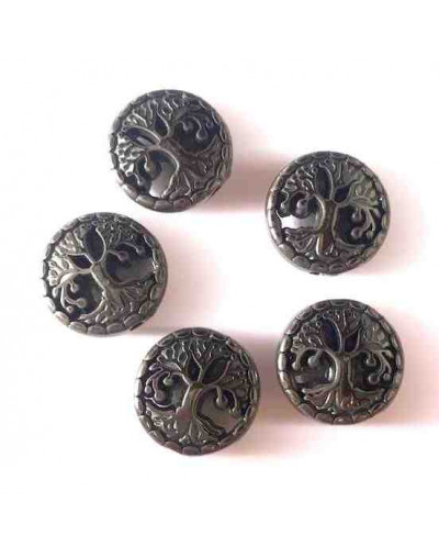 Hematite. Arbol. 12 milímetros diámetro. 1 mm perforación. 1 unidad. Hematite. Arbol. 12 milímetros diámetro. 1 mm perforación. 1 unidad.