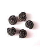 Hematite. Caracol. 10 mm diámetro. 1 mm perforación. 1 unidad. Hematite. Caracol. 10 mm diámetro. 1 mm perforación. 1 unidad.