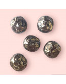 Hematite. León. 11 milímetros diámetro. 1 mm perforación. 1 unidad. Hematite. León. 11 milímetros diámetro. 1 mm perforación. 1 unidad.