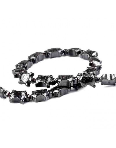 Hematite. Tortuga. 9x13 milímetros. 1 mm perforación. 1 unidad.