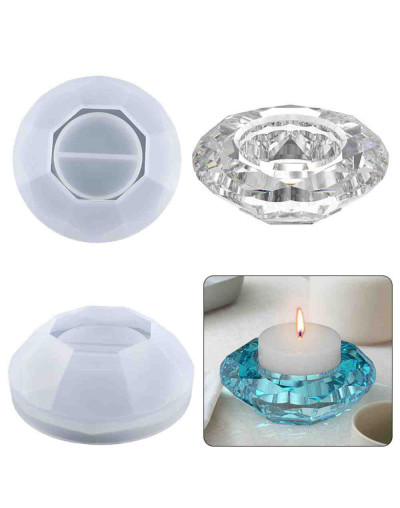 Moldes de silicona. Para resina. Portavelas Diamante. 110x39 milímetros. 1 unidad.