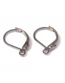 Aretes de gota. Aleación de cobre. Color plateado. 15x10 milímetros. 1 mm perforación. 10 unidades. Aretes de gota. Aleación de cobre. Color plateado. 15x10 milímetros. 1 mm perforación. 10 unidades.