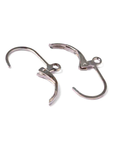 Aretes de gota. Aleación de cobre. Color plateado. 15x10 milímetros. 1 mm perforación. 10 unidades.