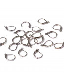 Aretes de gota. Aleación de cobre. Color plateado. 15x10 milímetros. 1 mm perforación. 10 unidades. Aretes de gota. Aleación de cobre. Color plateado. 15x10 milímetros. 1 mm perforación. 10 unidades.