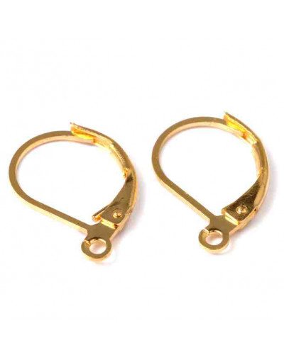 Aretes de gota. Aleación de cobre. Color dorado. 15x10 milímetros. 1 mm perforación. 10 unidades.