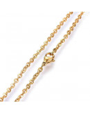Acero inoxidable. Color dorado. Cable Chain. Con cierre. 45 cm largo. 1,5 mm grosor. 1 unidad.
