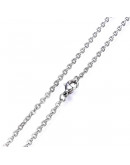 Acero inoxidable. Color plateado. Cable Chain. Con cierre. 45 cm largo. 1,5 mm grosor. 1 unidad.
