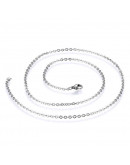 Acero inoxidable. Color plateado. Cable Chain. Con cierre. 45 cm largo. 1,5 mm grosor. 1 unidad.