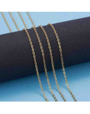 Acero inoxidable. Color dorado. Cable Chain. 2,5x2x0,5 milímetros. 1 metro.