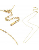 Acero inoxidable. Real 18KGold. Cable Chains. Con extensión. 40 cm largo. 1 mm lado. 1 unidad.
