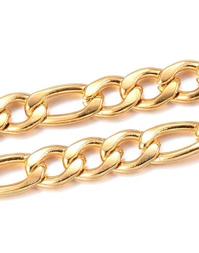 Acero inoxidable. Real 18k Gold. Figaro Chain. 5~8x4x0,8 milímetros. 1 metro.