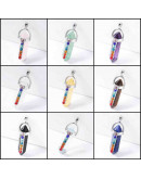 Hexágonos Chakras. Con engarce aleación color plateado. 35 milímetros. 9 uds. Hexágonos Chakras. Con engarce aleación color plateado. 35 milímetros. 9 uds.