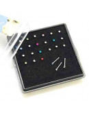 Piercing. Nose (nariz). Acero quirúrgico. Color plateado. 0,8 mm grosor. 9 mm largo. Caja 24 uds.