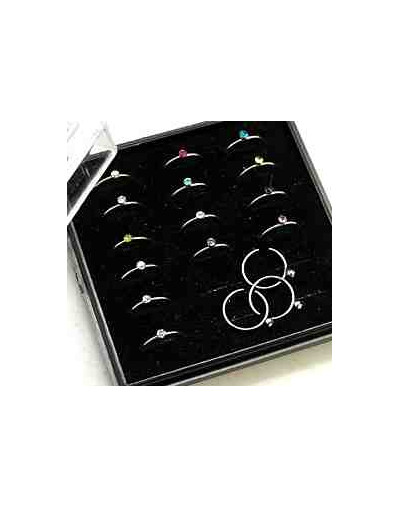 Piercing. Nose (nariz). Acero quirúrgico. Color plateado. 0,6 mm. 7,8 mm diámetro. Caja 18 uds.