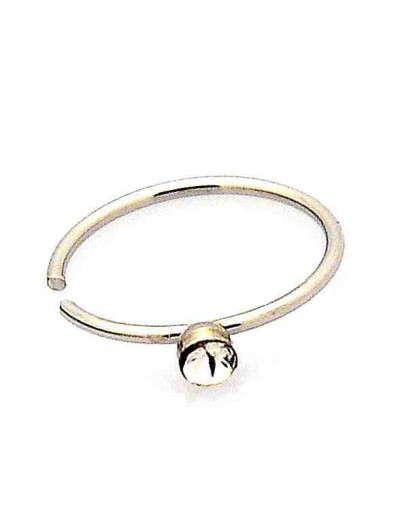 Piercing. Nose (nariz). Acero  Plateado. Rhinestone cristal. 0,6 mm. 7,8 mm diámetro. Caja 40 uds.