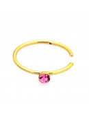 Piercing. Nose. Acero. Dorado. Rhinestone colores. 0,6 mm grosor. 7,8 mm diámetro. Caja 40 uds